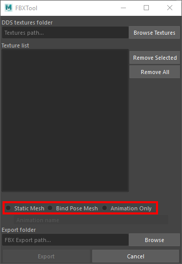 The Tikmin exporter tool in Maya