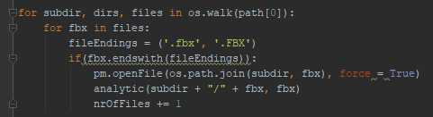 Looping through the files