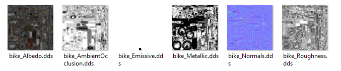 The exported files gathered into a single folder
