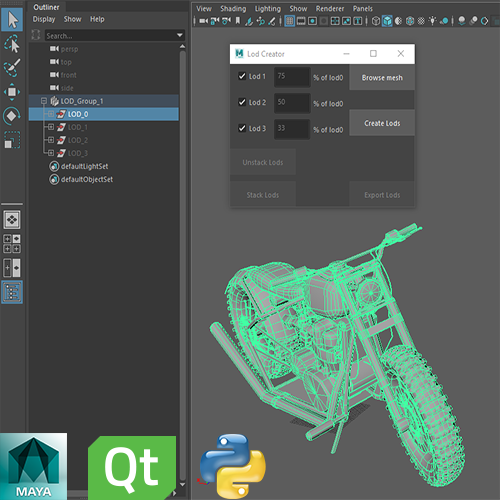 Level Of Detail - Create & Preview Lods in Maya